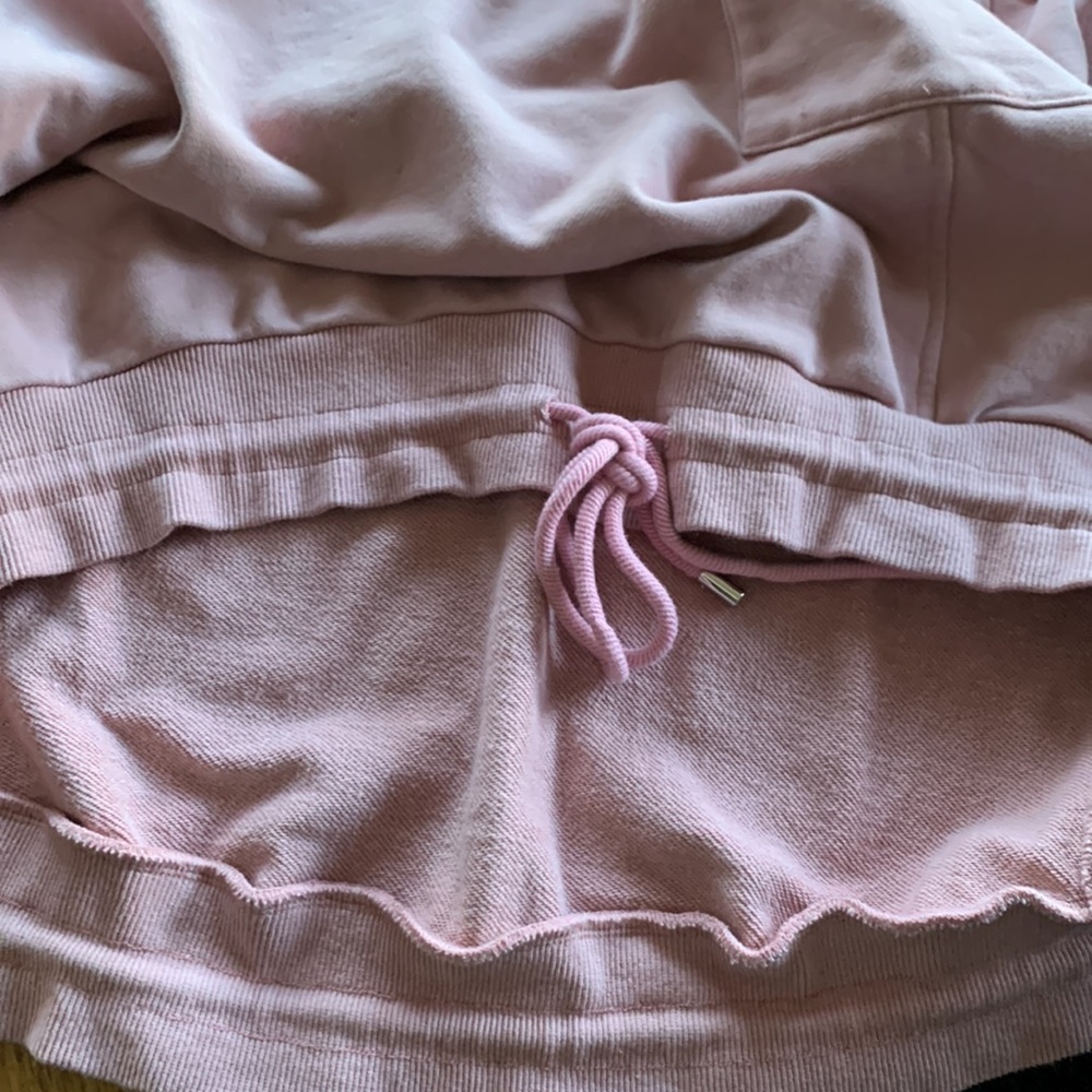 NAP Drawstring Hem Cotton Sweatshirt Blush Pink Oversized Top Women’s Size Large - Picture 8 of 12